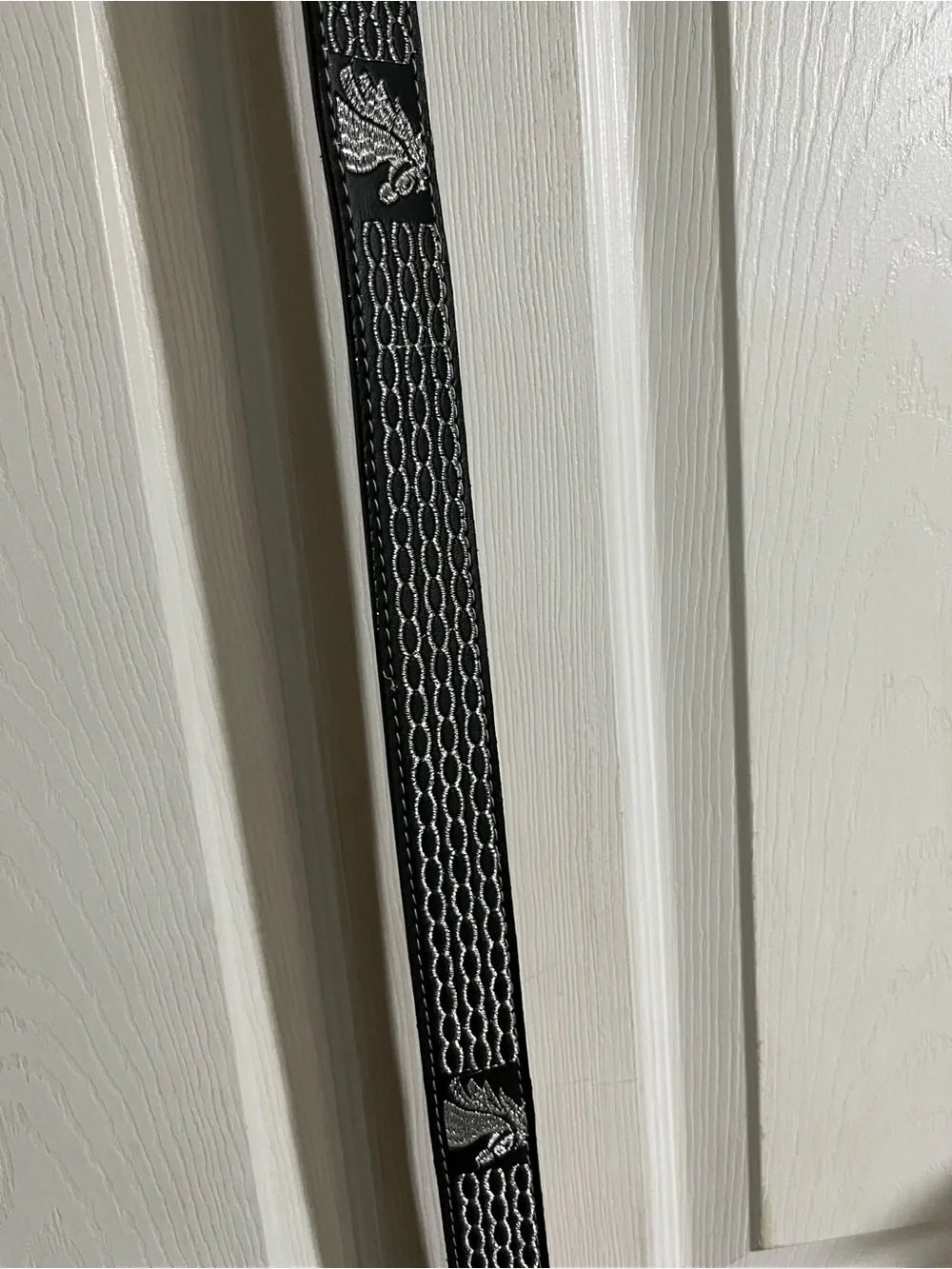 Black Woven Kids Belt with Silver Accent